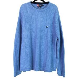 Vintage Y2K Chaps Ralph Lauren Light Blue Knit Sweater Mens Large COTTON